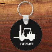 Gepersonaliseerde zwart-witte vorkheftruck sleutelhanger (Voorkant)