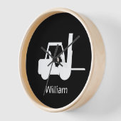 Gepersonaliseerde zwart-witte vorkheftruckklok (Hoek)