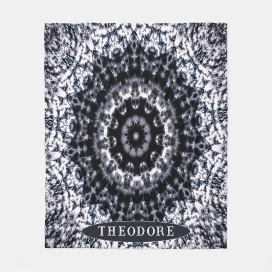 Gepersonaliseerde zwart-witte wolk Mandala Fleece Deken (Voorkant)