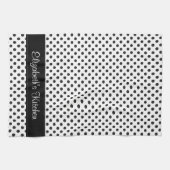 Gepersonaliseerde zwart-witwandelaar theedoek (Horizontaal)