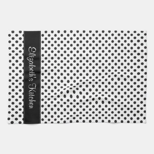 Gepersonaliseerde zwart-witwandelaar theedoek (Horizontaal)