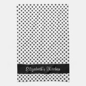 Gepersonaliseerde zwart-witwandelaar theedoek (Verticaal)