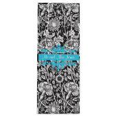 Gepersonaliseerde zwart-witwastas met wieltjes voo wijn cadeautas (Voorkant)