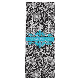 Gepersonaliseerde zwart-witwastas met wieltjes voo wijn cadeautas