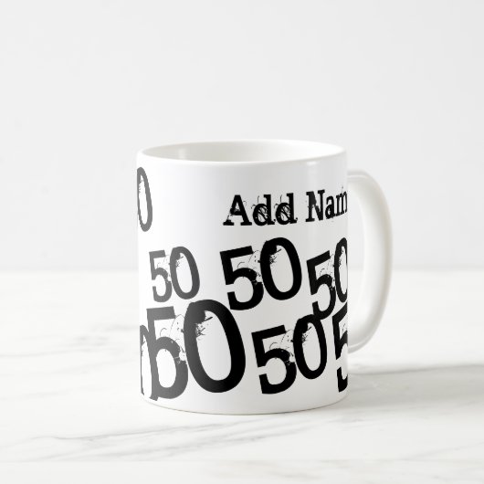 Gepersonaliseerde zwarte 50e verjaardag Mok aangep (Voorkant rechts)