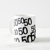 Gepersonaliseerde zwarte 50e verjaardag Mok aangep (Voorkant links)