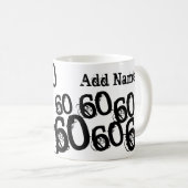 Gepersonaliseerde zwarte 60th Birthday - Mok Aange (Voorkant rechts)