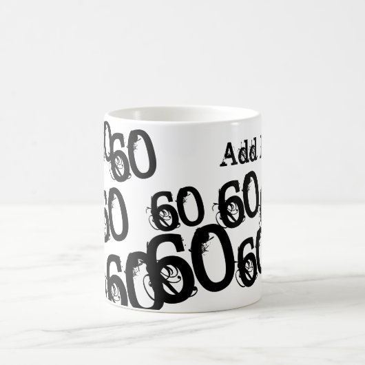 Gepersonaliseerde zwarte 60th Birthday - Mok Aange (Center)