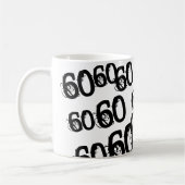 Gepersonaliseerde zwarte 60th Birthday - Mok Aange (Links)