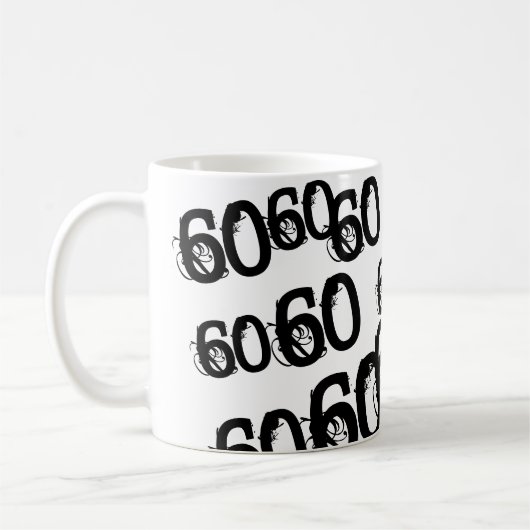 Gepersonaliseerde zwarte 60th Birthday - Mok Aange (Links)