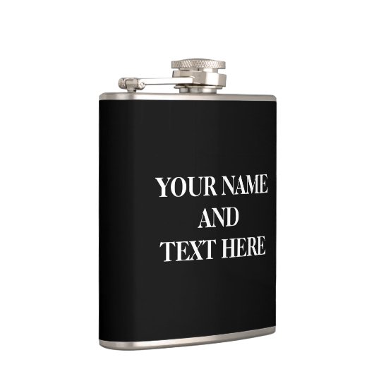 Gepersonaliseerde zwarte, aangepaste, eigen foto heupfles (Rechts)