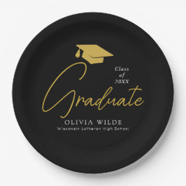 Gepersonaliseerde zwarte Afstudeerders Borden – kl Papieren Bordje