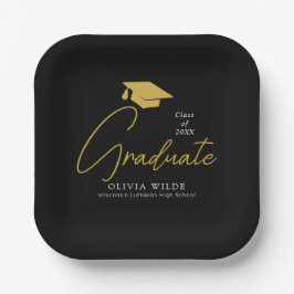 Gepersonaliseerde zwarte Afstudeerders Borden – kl Papieren Bordje