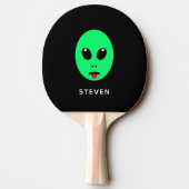 Gepersonaliseerde zwarte Alien Tafeltennisbatje (Achterkant)