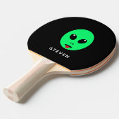 Gepersonaliseerde zwarte Alien Tafeltennisbatje (Voorkant Gekanteld)