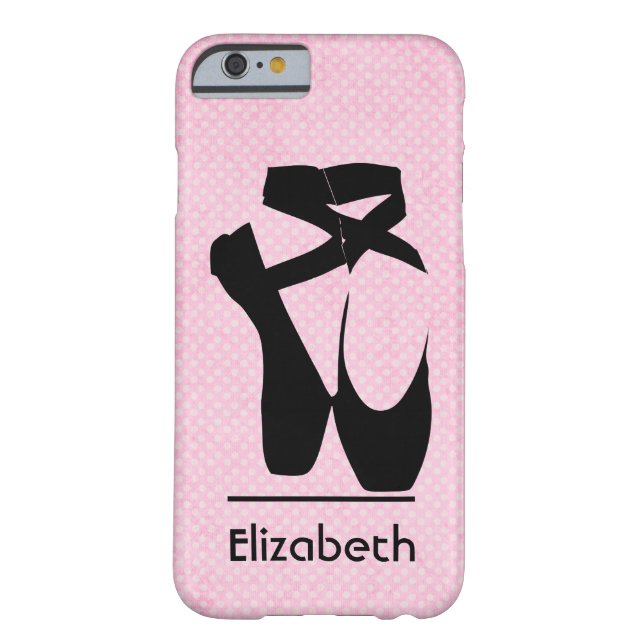 Gepersonaliseerde zwarte baletschoenen en -punt Case-Mate iPhone case (Achterkant)