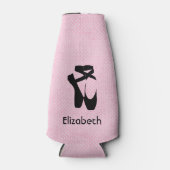 Gepersonaliseerde zwarte baletschoenen en -punt flesjeskoeler (Voorkant)