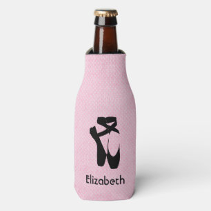 Gepersonaliseerde zwarte baletschoenen en -punt flesjeskoeler