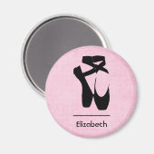 Gepersonaliseerde zwarte baletschoenen en -punt magneet (Voorkant / Achterkant)