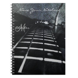 Gepersonaliseerde zwarte bass Guitar-muzieklaptop Notitieboek