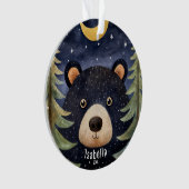 Gepersonaliseerde zwarte Beer kerst Ornament (voorkant)