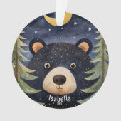 Gepersonaliseerde zwarte Beer kerst Ornament (voorkant)