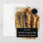 Gepersonaliseerde zwarte beste vis recept briefkaart (Voorkant / Achterkant)