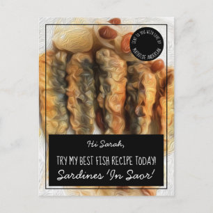 Gepersonaliseerde zwarte beste vis recept briefkaart