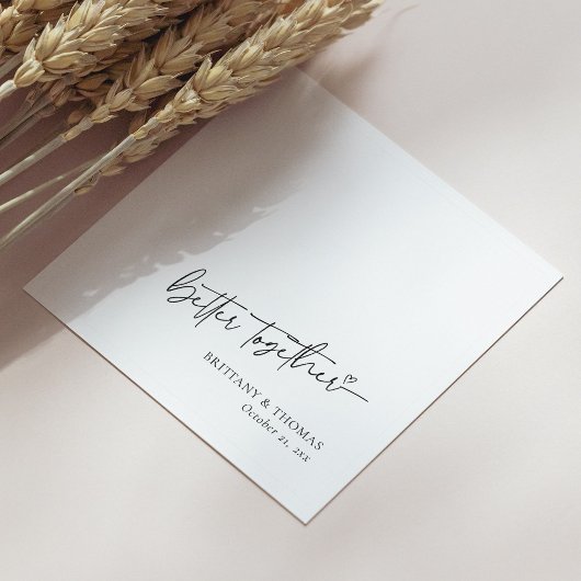 Gepersonaliseerde zwarte 'Better Together' witte b Servet