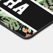 Gepersonaliseerde zwarte bloemenmam naam bureaumat (Hoek)