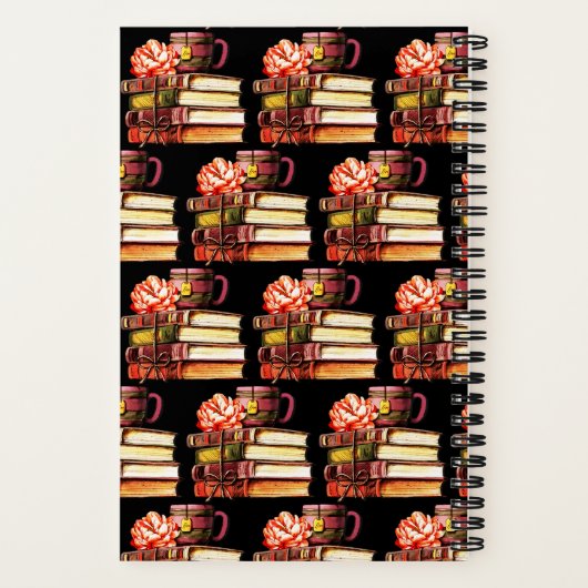 Gepersonaliseerde zwarte boeken en thee (Achterkant)