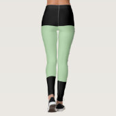 Gepersonaliseerde zwarte Bord groene strepen Cat R Leggings (Achterkant)