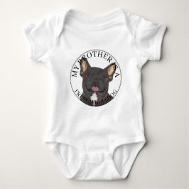 Gepersonaliseerde Zwarte Brindle Witte Franse Bull Romper