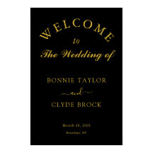 Gepersonaliseerde zwarte bruiloft display