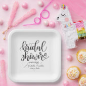 Gepersonaliseerde zwarte bruiloft Vrijgezellenfees Papieren Bordje (Feest)