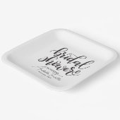 Gepersonaliseerde zwarte bruiloft Vrijgezellenfees Papieren Bordje (Gebogen)