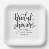 Gepersonaliseerde zwarte bruiloft Vrijgezellenfees Papieren Bordje (Voorkant)