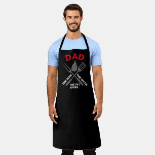 Gepersonaliseerde zwarte Chef Dad #FATHERSDAY Pit  Schort