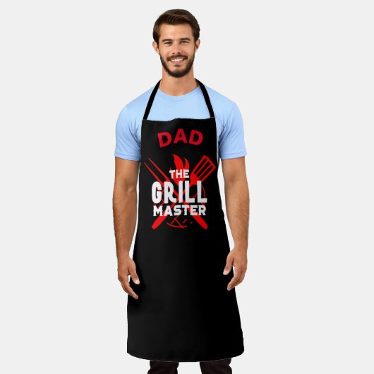 Gepersonaliseerde zwarte Chef Dad #FATHERSDAYGift Schort (Gedragen)