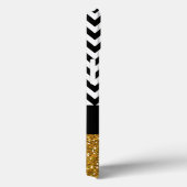 Gepersonaliseerde zwarte Chevron Gold Glitter Gedr Case-Mate iPhone Case (Achterkant / Rechts)