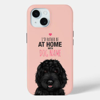 Gepersonaliseerde zwarte Cockapoo iPhone 15 Case