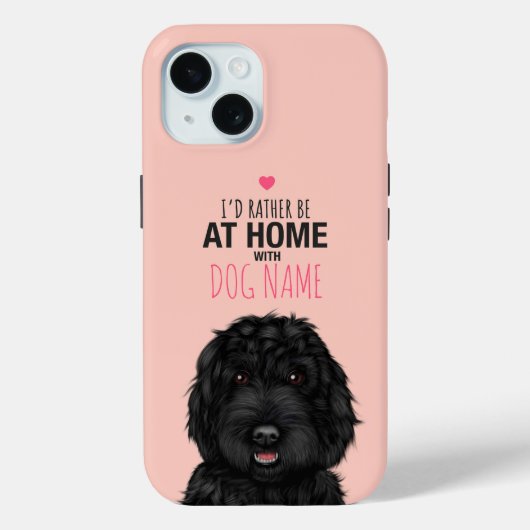 Gepersonaliseerde zwarte Cockapoo Case-Mate iPhone Case (Achterkant)