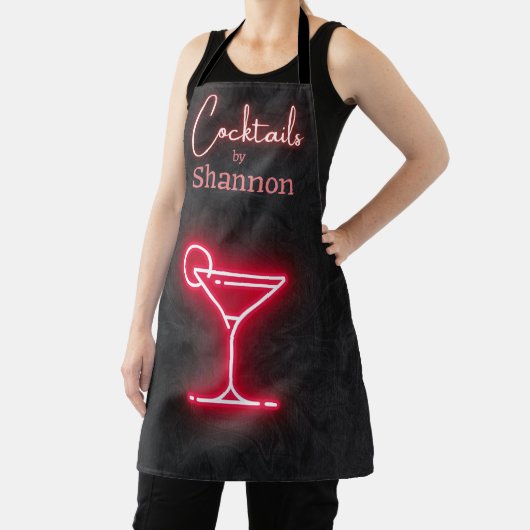 Gepersonaliseerde zwarte cocktail Party Bar Drink Schort (Insitu)
