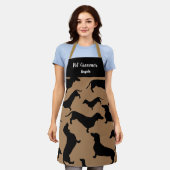 Gepersonaliseerde zwarte compact Groomer Gold Dach Schort (Gedragen)