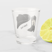 Gepersonaliseerde zwarte Cowboy Rodeo Pet Boot Shot Glas (Achterkant)