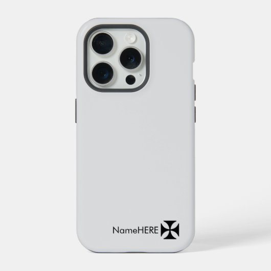 Gepersonaliseerde Zwarte Cross Pattee Art, Lichtgr iPhone Hoesje (Achterkant)