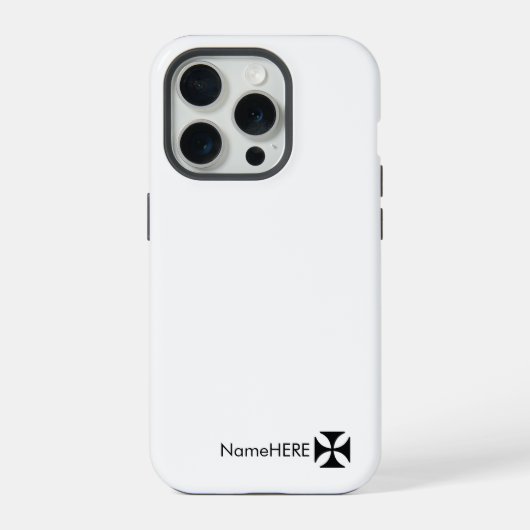 Gepersonaliseerde Zwarte Cross Pattee Art, Zwart & iPhone Hoesje (Achterkant)