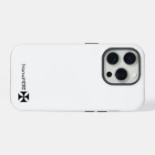 Gepersonaliseerde Zwarte Cross Pattee Art, Zwart & iPhone Hoesje (Achterkant horizontaal)