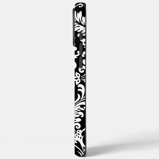 Gepersonaliseerde zwarte Damask Case-Mate iPhone Case (Achterkant / Links)
