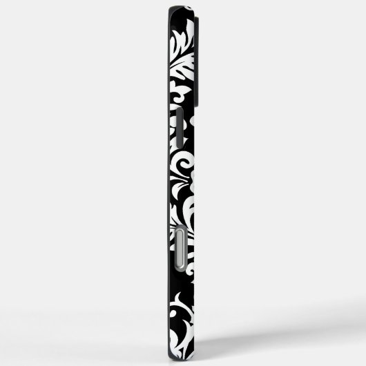 Gepersonaliseerde zwarte Damask Case-Mate iPhone Case (Achterkant / Rechts)